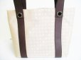 Photo2: BVLGARI Beige Canvas Brown Leather Logo Mania Tote Bag w/Pouch #8103 (2)