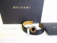 Photo1: BVLGARI BVLGARIBVLGARI Black Leather Bracelet Bangle #8129 (1)