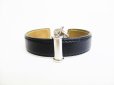 Photo2: BVLGARI BVLGARIBVLGARI Black Leather Bracelet Bangle #8129 (2)