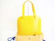 Photo1: LOUIS VUITTON Epi Yellow Leather Tote Bag Shoppers Bag Purse Lussac #8143 (1)