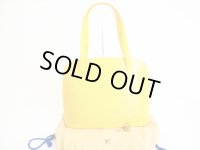 LOUIS VUITTON Epi Yellow Leather Tote Bag Shoppers Bag Purse Lussac #8143