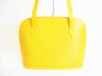 Photo2: LOUIS VUITTON Epi Yellow Leather Tote Bag Shoppers Bag Purse Lussac #8143 (2)