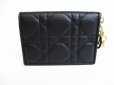 Photo2: Christian Dior Lady Dior Black Leather Card Holder #8149 (2)