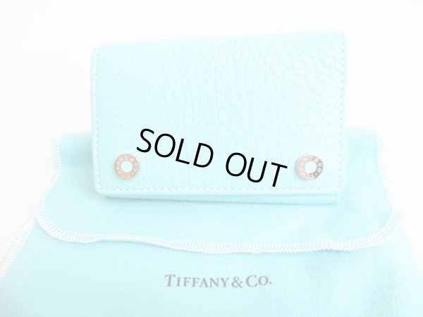 Photo1: Tiffany&Co. Blue Leather 6 Pics Key Cases #8155