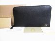 Photo1: BVLGARI BVLGARIBVLGARI Black Leather Round Zip Long Wallet #8156 (1)