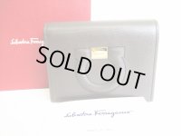 Salvatore Ferragamo Gancini Gray Pink Leather Bifold Wallet #8204