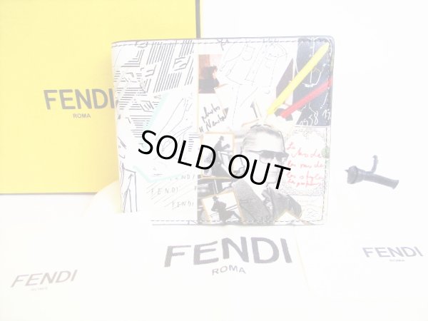 Photo1: FENDI Yellow Multicolor Leather Bifold Bill Wallet #8209