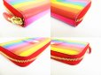 Photo7: Salvatore Ferragamo Gancini Rainbow Leather Round Zip Wallet #8210