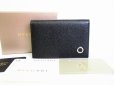 Photo1: BVLGARI Black Grain Calf Leather Business Card Case Card Holder #8213 (1)