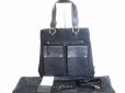 Photo1: BVLGARI Black Canvas Gold H/W Logo Mania Tote Bag w/Strap #8215 (1)