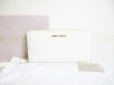 Photo1: Jimmy Choo White Pippa Leather Round Zip Wallet #8216 (1)