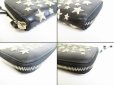 Photo7: Jimmy Choo Metal Stars Black Leather Round Zip Wallet FILIPA #8222