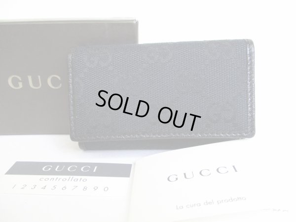 Photo1: GUCCI GG Black Canvas and Leather 6 Pics Key Cases #8233