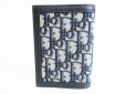 Photo2: Christian Dior Navy Blue Canvas Passport Holder Notebook Holder #8245 (2)