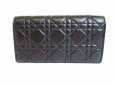 Photo2: Christian Dior Cannage Black Leather Lady Dior Chain Wallet #8255 (2)