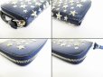 Photo7: Jimmy Choo Metal Stars Navy Blue Leather Round Zip Wallet FILIPA #8281