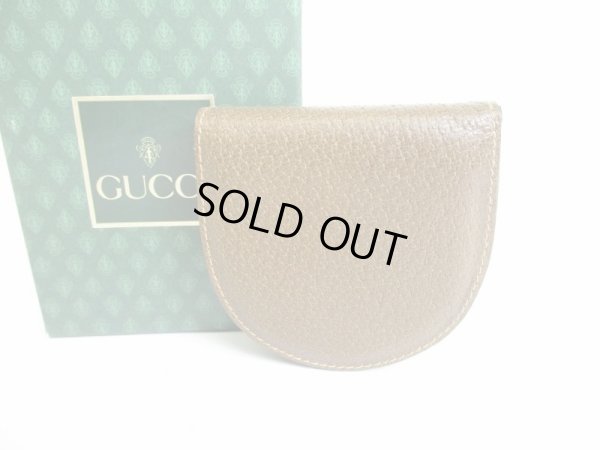 Photo1: GUCCI Vintage Olive Leather Coin Purse #8322