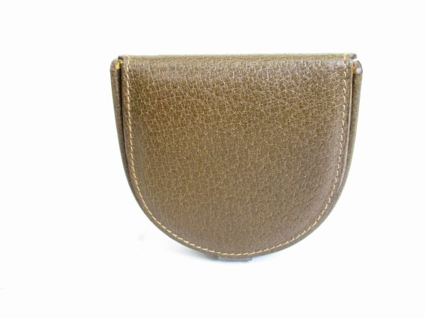 Photo2: GUCCI Vintage Olive Leather Coin Purse #8322