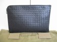 Photo1: BOTTEGA VENETA Intrecciato Gray Leather Clutch Bag Document Case #8329 (1)