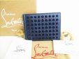 Photo1: Christian Louboutin Panettone Navy Blue Leather Bifold Bill Wallet #8335 (1)