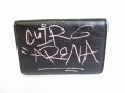 Photo2: BALENCIAGA Graffiti Black Leather Multicolor Trifold Mini Wallet #8348 (2)