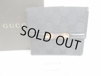 GUCCI GG Black Canvas Bamboo Bifold Wallet Compact Wallet #8353