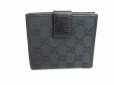 Photo2: GUCCI GG Black Canvas Bamboo Bifold Wallet Compact Wallet #8353 (2)