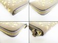 Photo7: Jimmy Choo Gold Metal Stars Light Mocha Leather Round Zip Wallet #8365