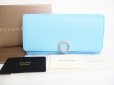 Photo1: BVLGARI Light Blue Leather Logo Clip Bifold Long Wallet #8376 (1)