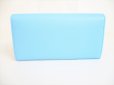 Photo2: BVLGARI Light Blue Leather Logo Clip Bifold Long Wallet #8376 (2)