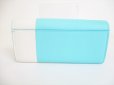 Photo2: Tiffany & Co. Blue and White Leather Bifold Long Wallet Purse #8377 (2)