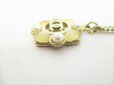 Photo3: CHANEL CC Logo Plastic Pearl Champagne Gold Chain Necklace #8388