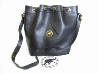 HUNTING WORLD Black Leather Crossbody Bag Shoulder Bag Purse #8390