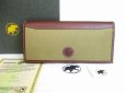 Photo1: HUNTING WORLD Battue Khaki Canvas Brown Leather Long Wallet #8396 (1)