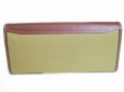 Photo2: HUNTING WORLD Battue Khaki Canvas Brown Leather Long Wallet #8396 (2)