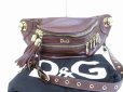 Photo1: DOLCE&GABBANA D&G Brown Leather Waist Pack Body Bag Purse #8399 (1)