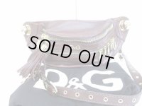 DOLCE&GABBANA D&G Brown Leather Waist Pack Body Bag Purse #8399