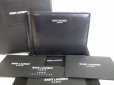 Photo1: Saint Laurent Paris Black Leather and Cotton Bifold Bill Wallet #8407 (1)