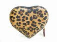 Photo2: Salvatore Ferragamo Gancini Animal Print Leather Heart Coin Purse #8425 (2)