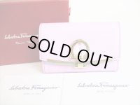 Salvatore Ferragamo Gancini Light Purple Leather Gold H/W Key Case #8444