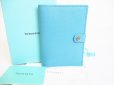 Photo1: Tiffany&Co. Blue Leather Passport Holder Notebook Holders #8458 (1)