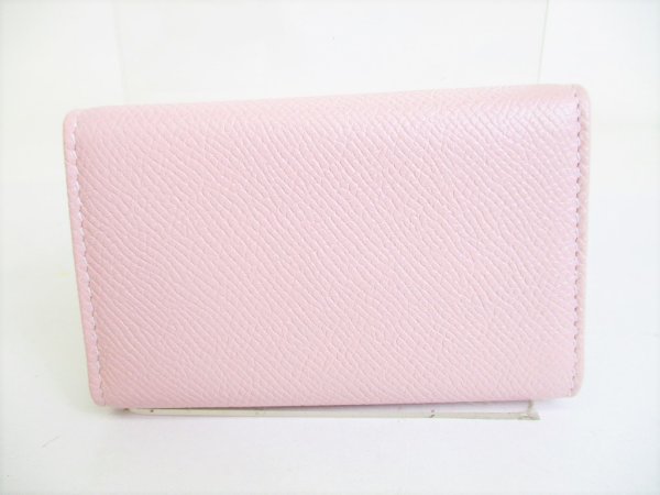 Photo2: BVLGARI Light Pink Leather Logo Clip 6 Pics Key Cases #8461