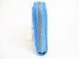 Photo3: BOTTEGA VENETA Intrecciato Light Blue Leather Round Zip Wallet #8463
