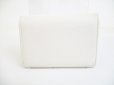 Photo2: BVLGARI Logo Clip White Leather Business Card Case Card Holder #8464 (2)