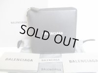 BALENCIAGA Black Leather Bifold Round Zip Wallet Compact Wallet #8466