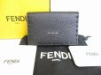 Photo1: FENDI Black Leather Silver H/W Credit Card Business Card Holder #8469 (1)