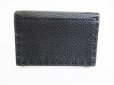 Photo2: FENDI Black Leather Silver H/W Credit Card Business Card Holder #8469 (2)