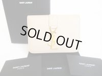 Saint Laurent Paris YSL Motif Beige Leather Bifold Wallet #8471