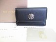 Photo1: BVLGARI Black Leather Mothene 6 Pics Key Cases #8477 (1)