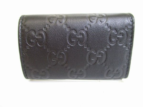 Photo2: GUCCI Interlocking G Black Leather 6 Pics Key Cases #8481